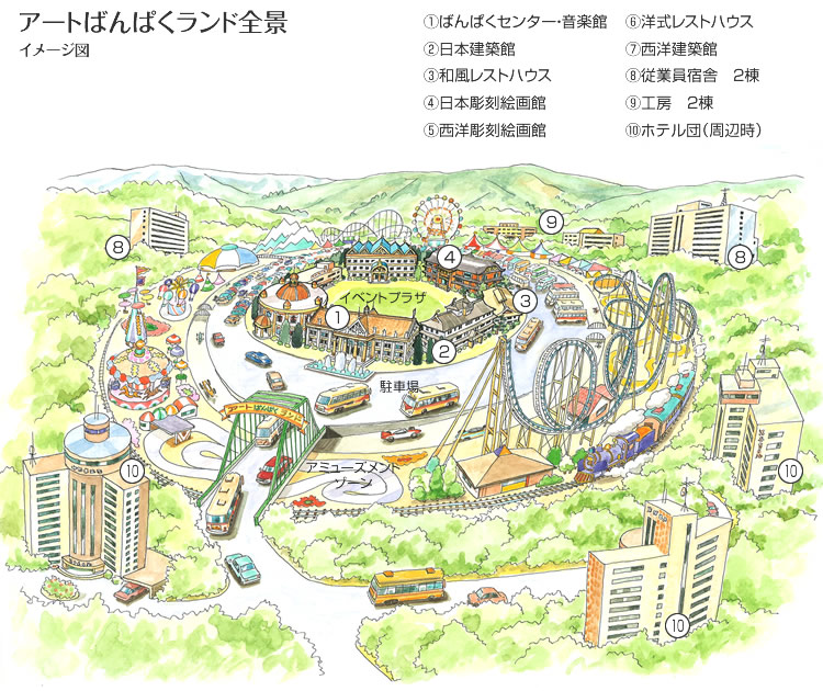 アートばんぱくランド全景図
